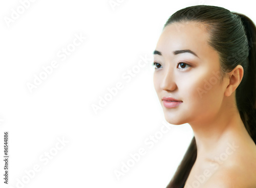 Portrait of beautiful young asian woman. Natural make-up.
