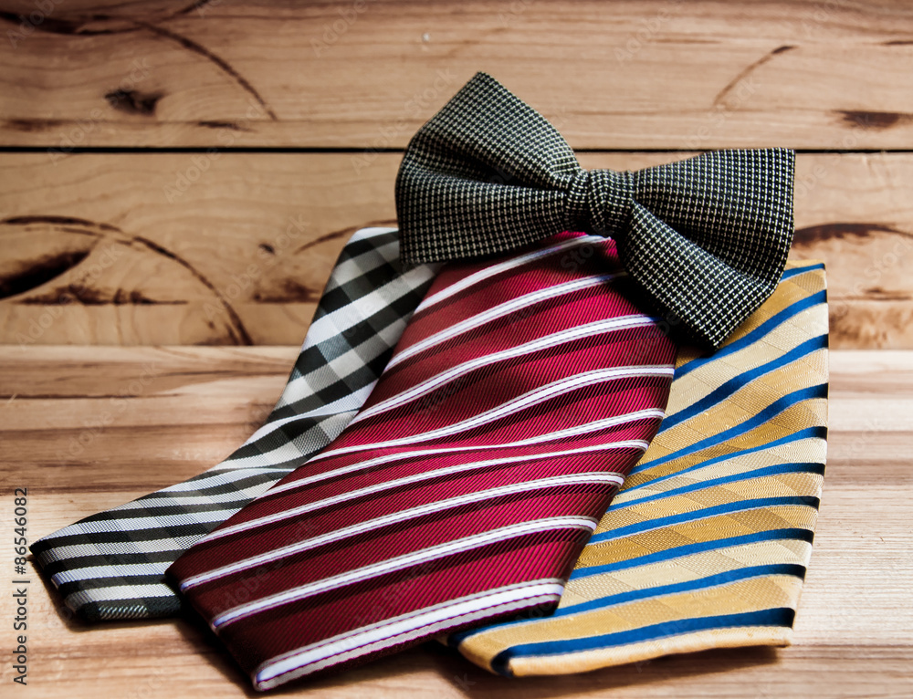 Obraz premium Accessories: butterfly, ties, cufflinks, for a classic suit