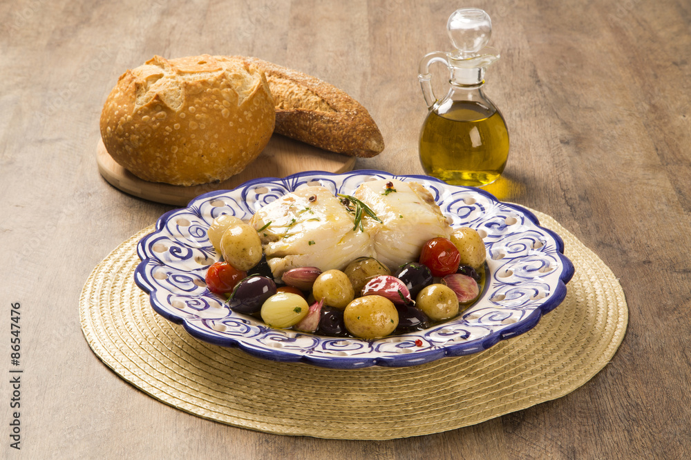 A typical Portuguese dish with codfish called Bacalhau do Porto