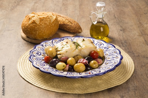 Obraz na płótnie A typical Portuguese dish with codfish called Bacalhau do Porto w salonie