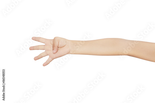 Kid hand with 4 finger