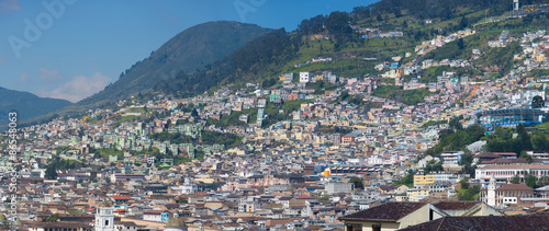 Aerial view of Quito and the residential areas