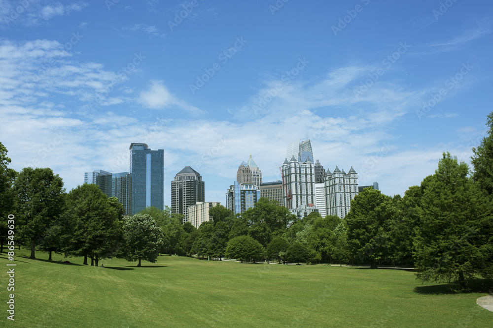 Skyline of Midtown Atlanta, Georgia from Piedmont Park