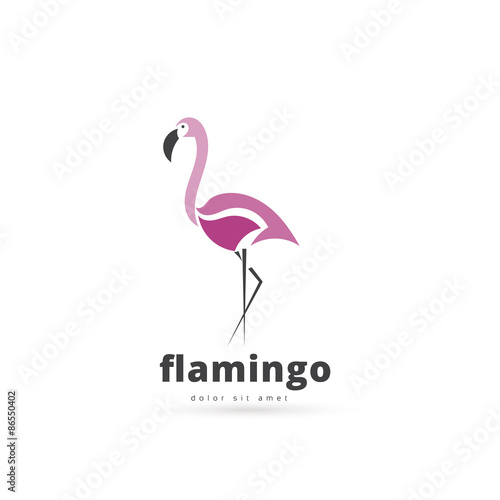 Artistic stylized flamingo icon. Silhouette birds. Creative art logo design. Vector illustration.