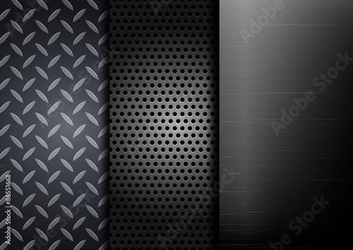 Set of metallic backgrounds.vector illustration