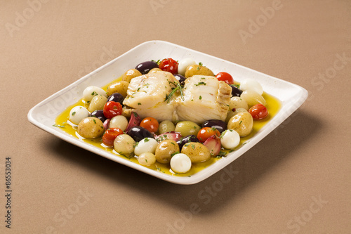 Obraz na płótnie A typical Portuguese dish with codfish called Bacalhau do Porto w salonie