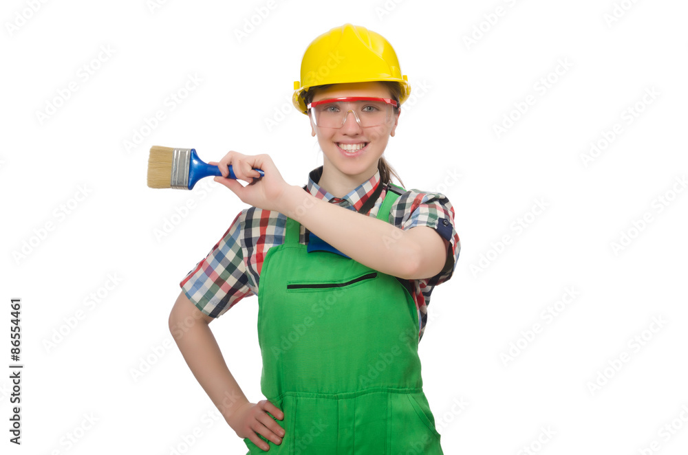 Woman painter isolated on the white Woman painter isolated on the white