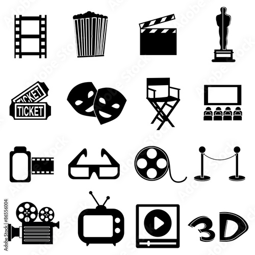 Cinema icons set