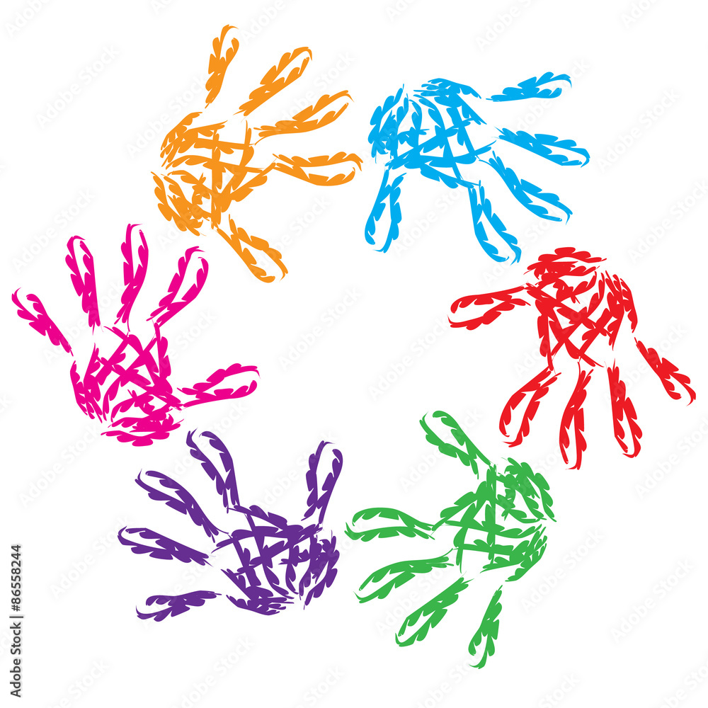 Conceptual child hand circle Conceptual child hand circle