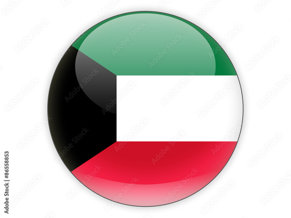 Round icon with flag of kuwait Round icon with flag of kuwait