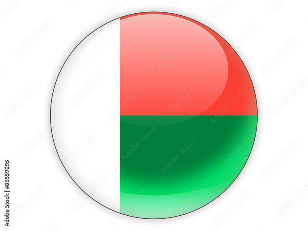 Round icon with flag of madagascar Round icon with flag of madagascar