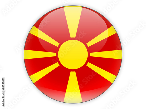 Round icon with flag of macedonia
