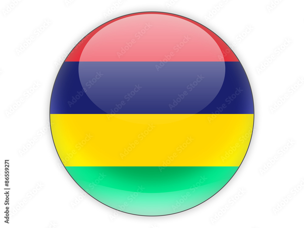 Round icon with flag of mauritius Round icon with flag of mauritius