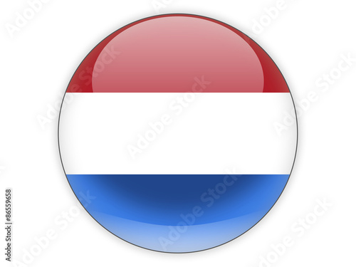 Round icon with flag of netherlands