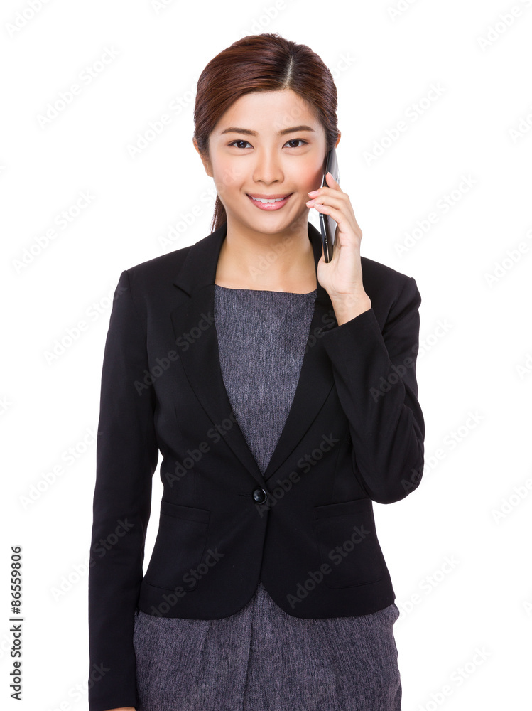 Young businesswoman talk to cellphone Young businesswoman talk to cellphone
