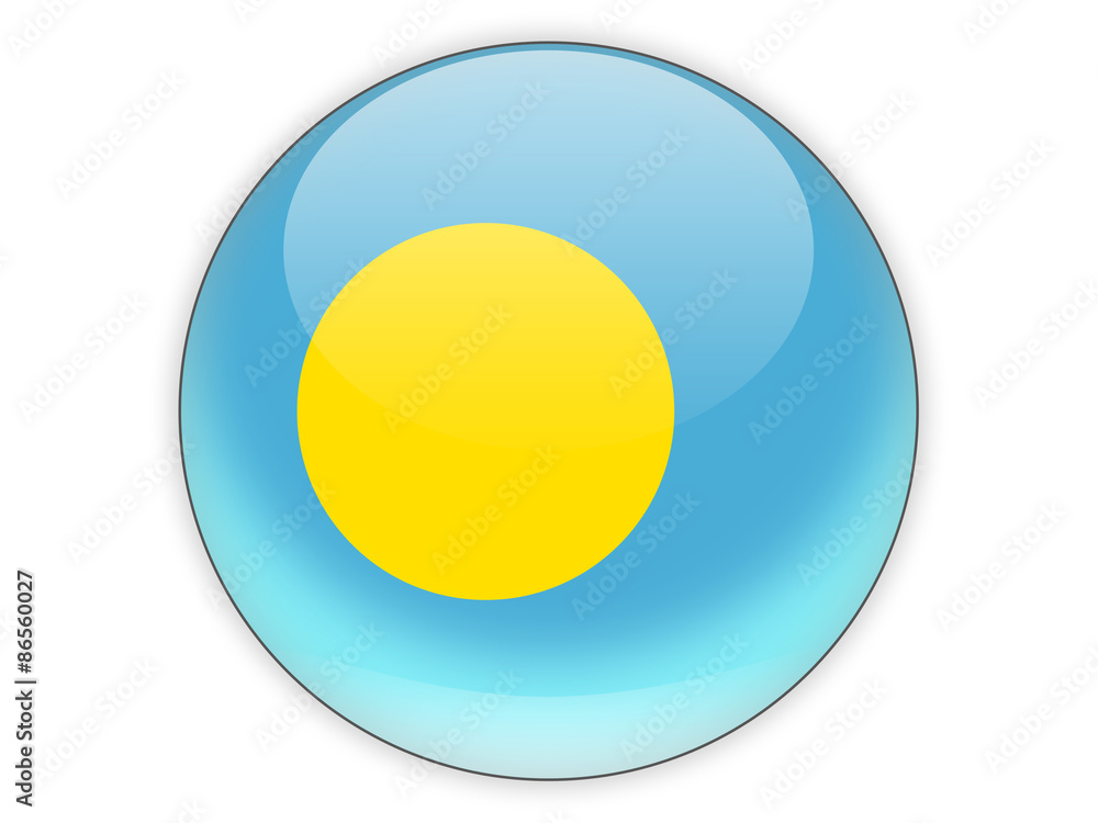 Round icon with flag of palau
