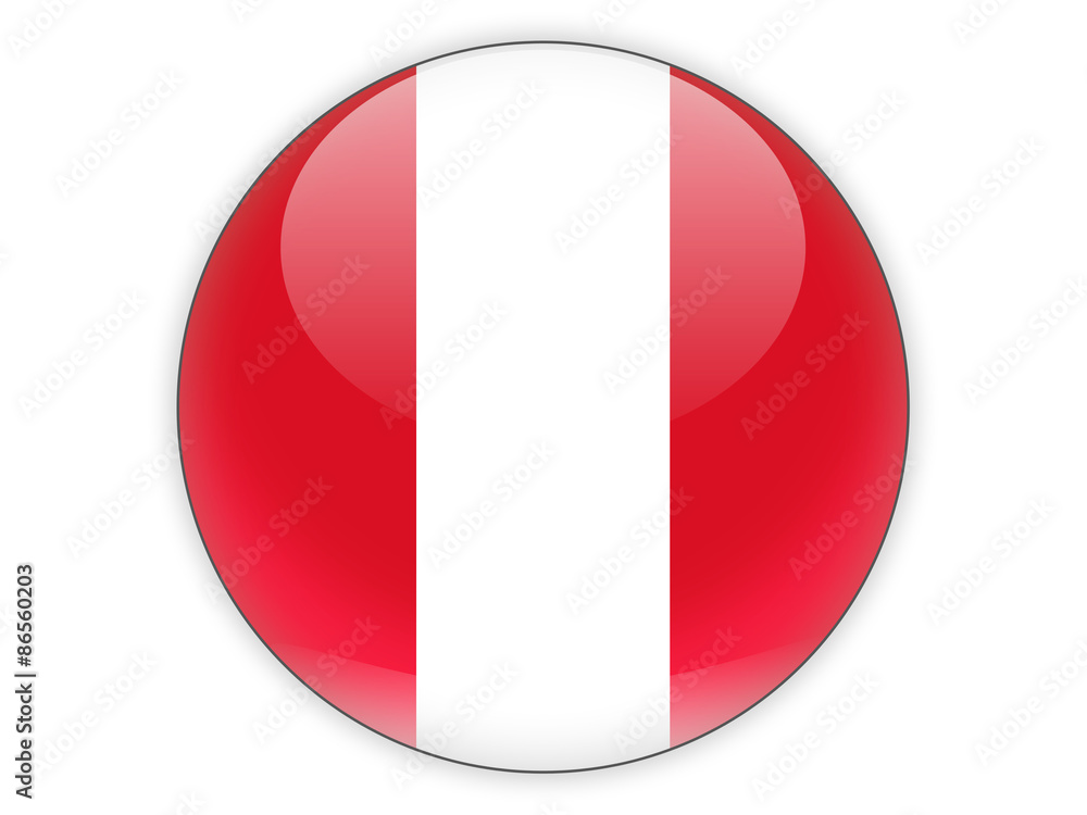 Round icon with flag of peru Round icon with flag of peru