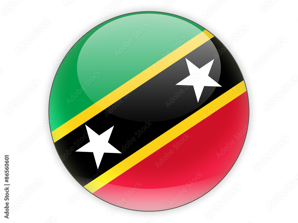 Round icon with flag of saint kitts and nevis Round icon with flag of saint kitts and nevis
