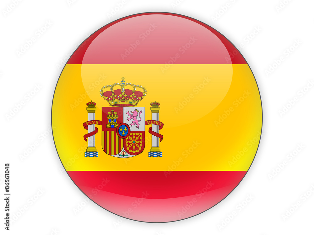 Round icon with flag of spain Round icon with flag of spain