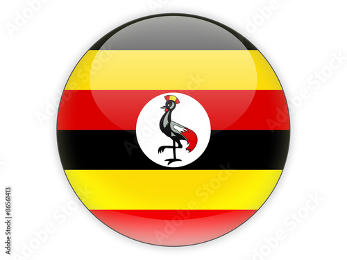 Free Download Round icon with flag of uganda - GFXLoad