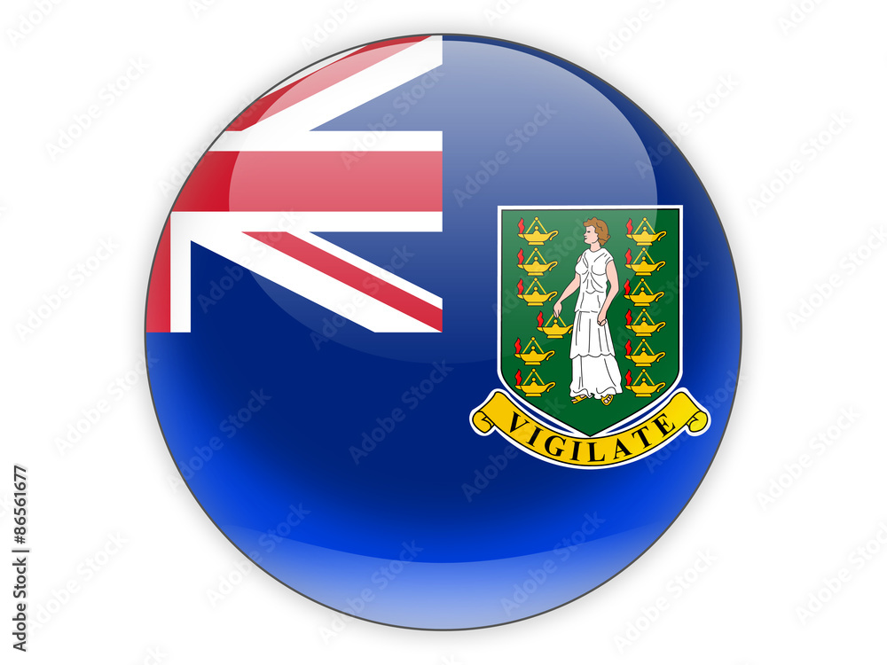 Fototapeta premium Round icon with flag of virgin islands british