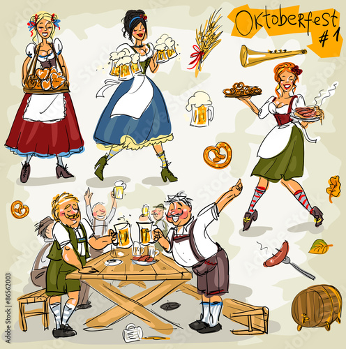 Oktoberfest - hand drawn collection - part 1. 