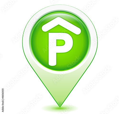 parking couvert sur marqueur géolocalisation vert