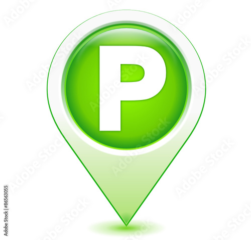 place de parking sur marqueur géolocalisation vert