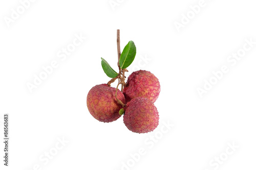 lychee (Litchi) isolated on white background