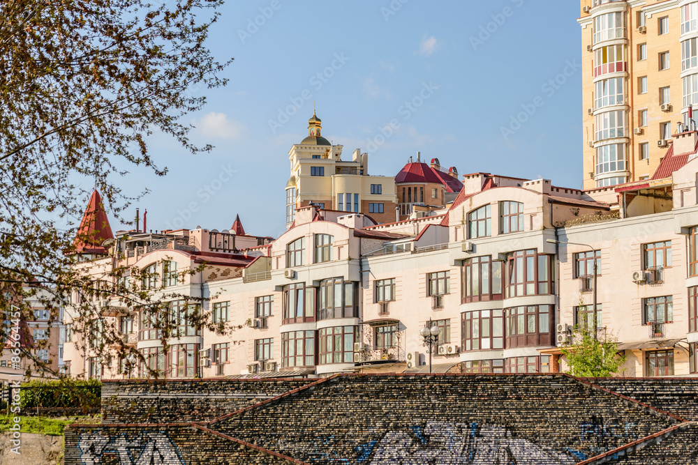 Naklejka premium Church on the Roof of a High Building
