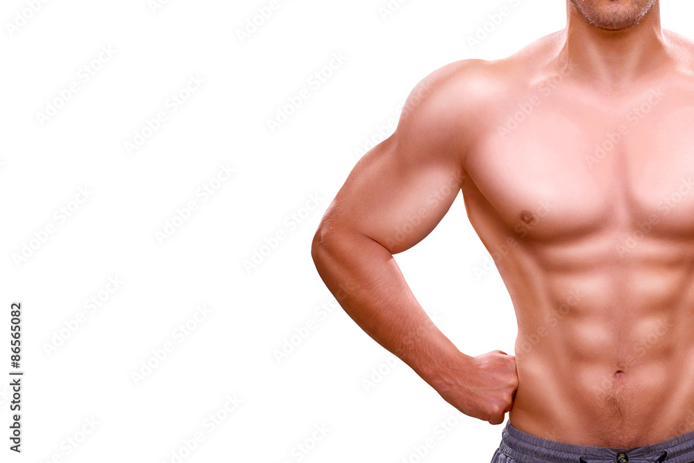 Handsome young man's torso isolated on white background Handsome young man's torso isolated on white background