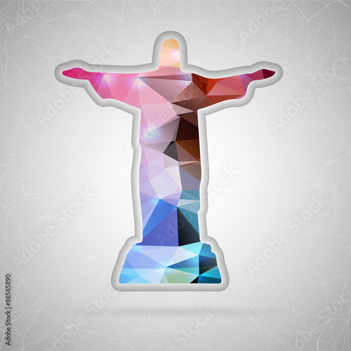Abstract Creative concept vector icon of Statue of Christ. For