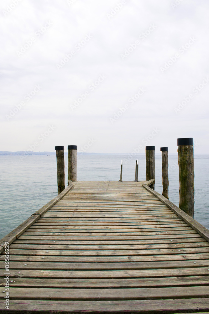 Wooden deck that overlooks Lake Garda - Veneto