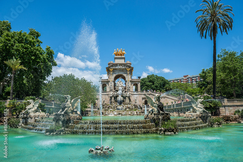 Fountain in Parc de la Ciutadella called Cascada in Barcelona, Spain