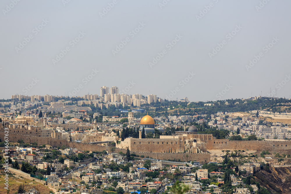 View of Jerusalem, capital of the state of Israel from southern side
