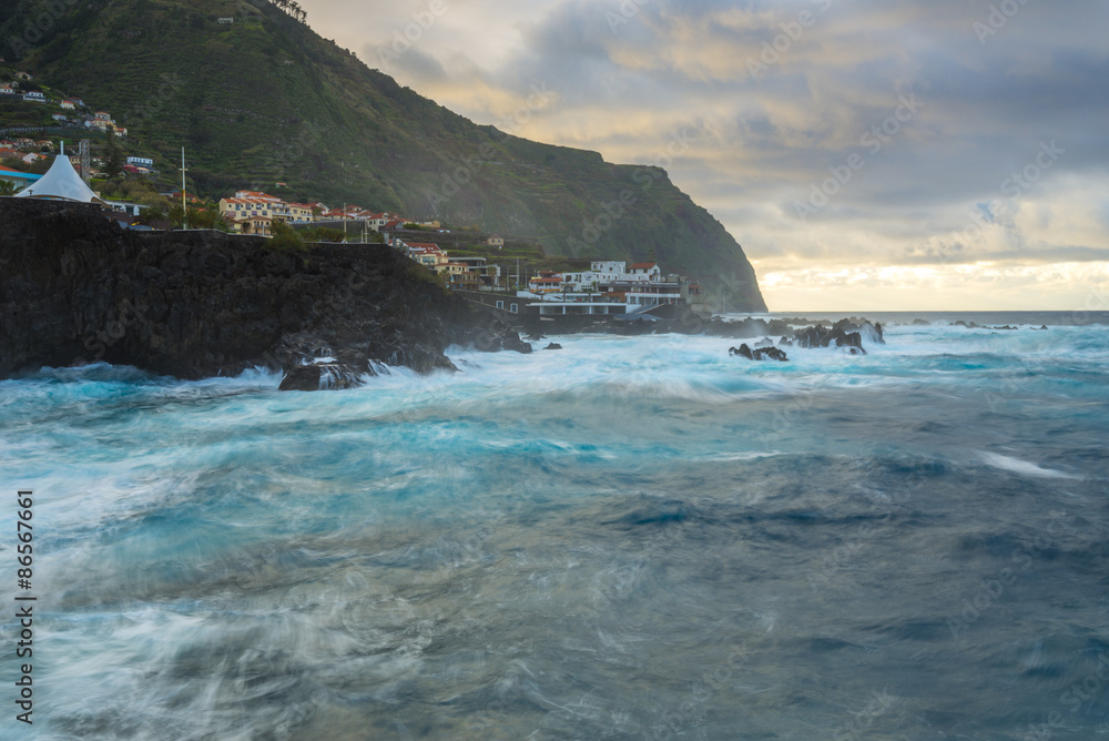 Rocky coast of Porto Moniz, Madeira island (Portugal) Rocky coast of Porto Moniz, Madeira island (Portugal)
