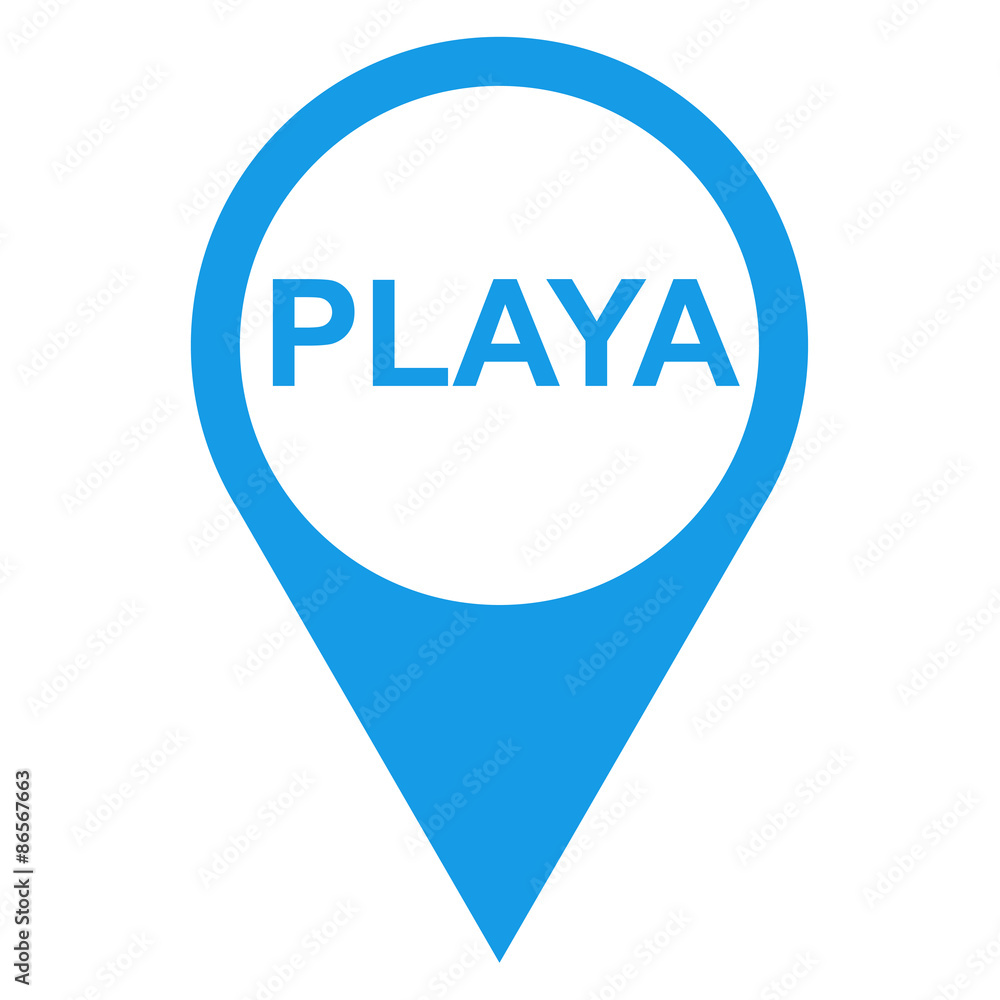 Icono texto PLAYA localizacion azul Icono texto PLAYA localizacion azul