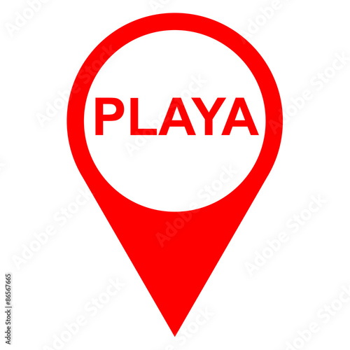 Free Download Icono texto PLAYA localizacion rojo - GFXLoad