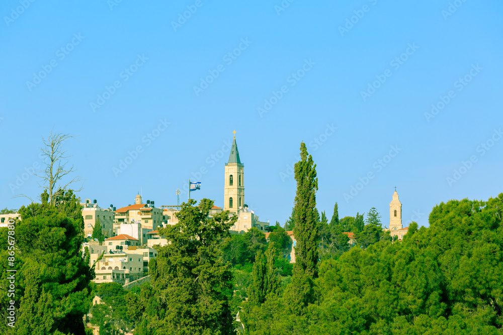 Bell tower of Church on Mount of Olives