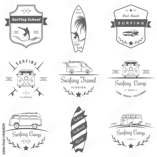 Set of Vector Surf Logo and Badges