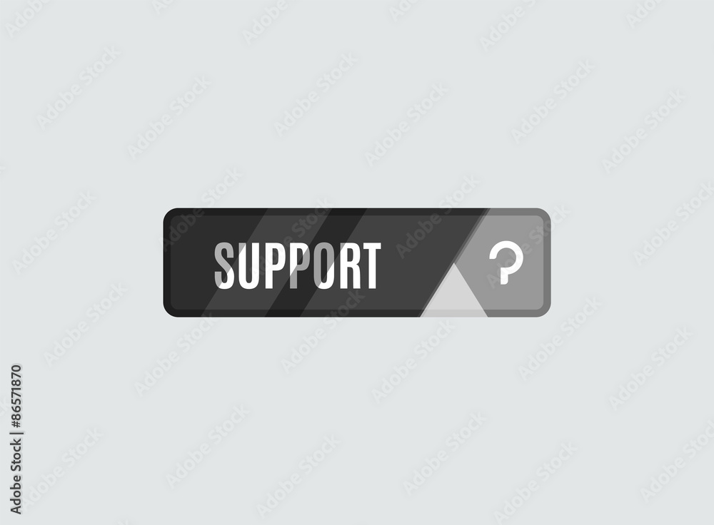 Support button, futuristic hi-tech UI design Support button, futuristic hi-tech UI design
