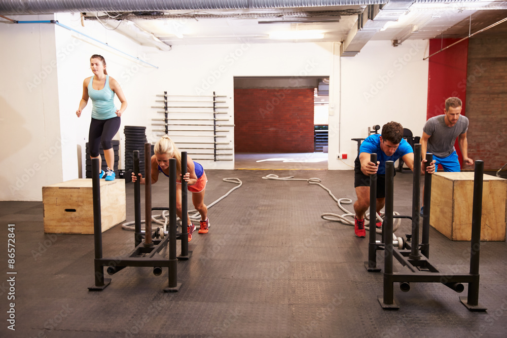 Group Of People In Gym Circuit Training Group Of People In Gym Circuit Training