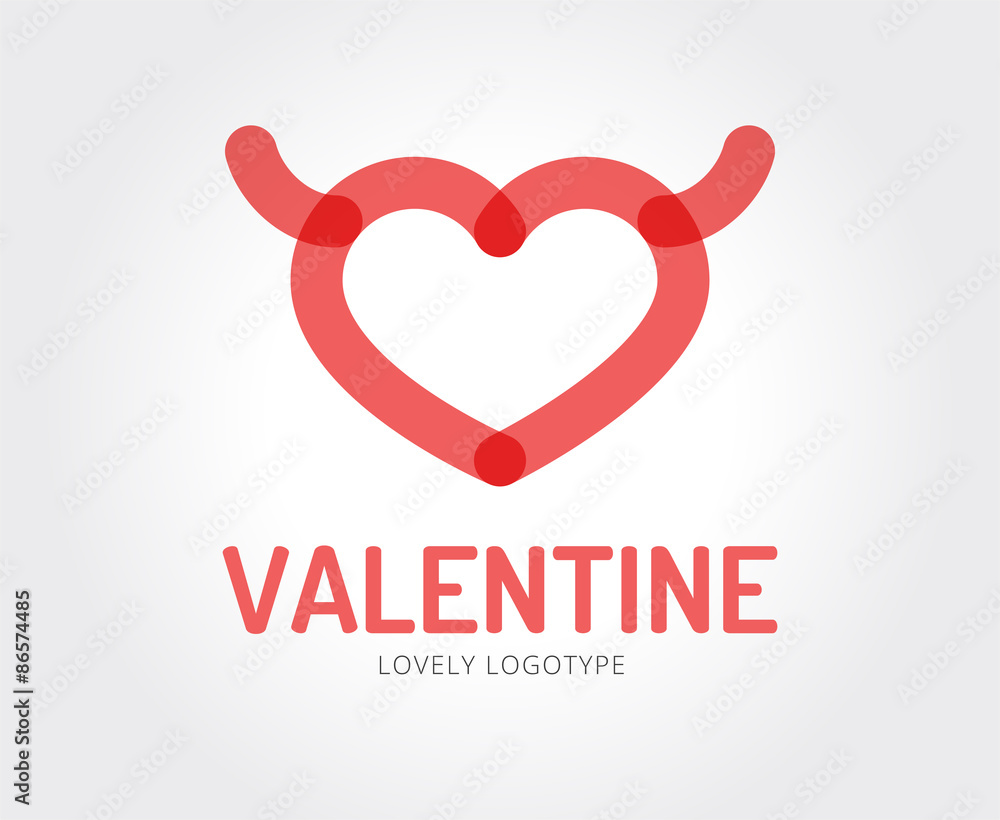 Abstract valentine logo template for branding and design