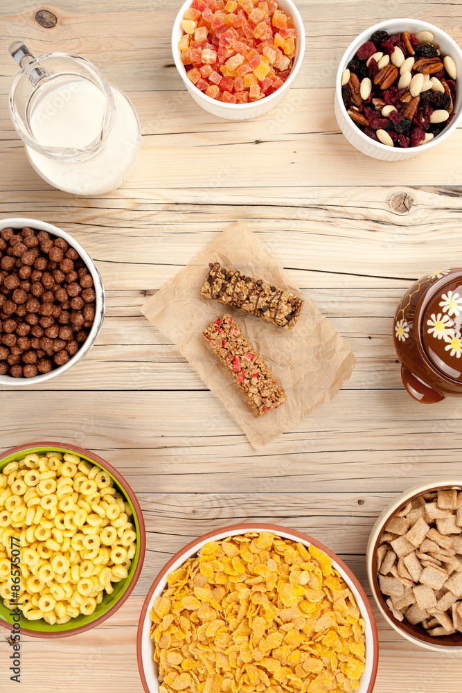 Cornflakes breakfast background Cornflakes breakfast background