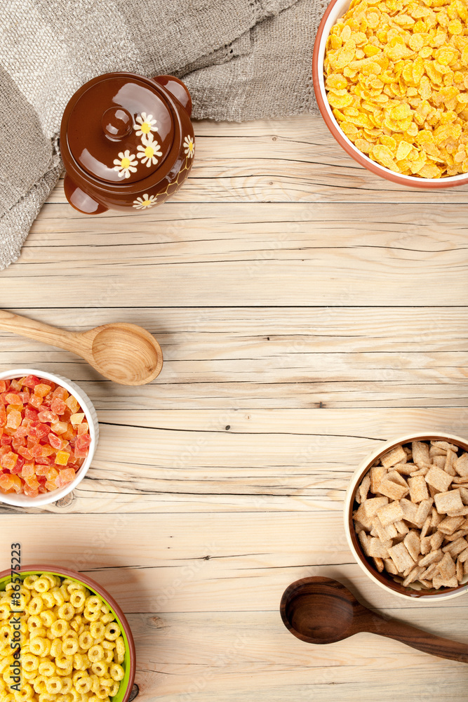 Mix cornflakes background Mix cornflakes background