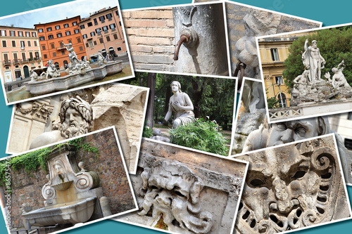 Canvas Print Fontaines de Rome