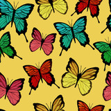 Butterflies yellow pattern. 
