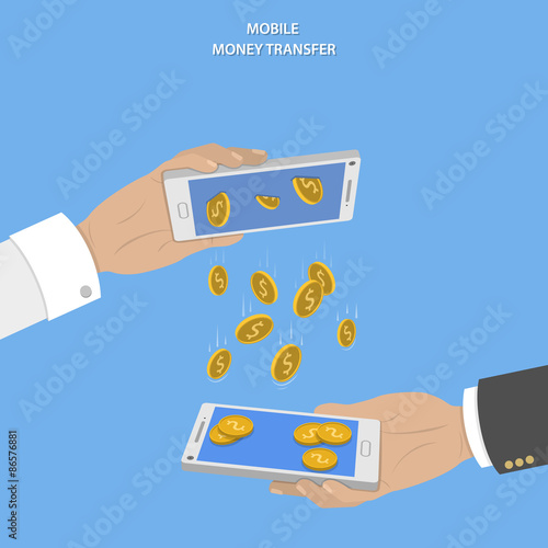 Mobile money transfer vector concept.