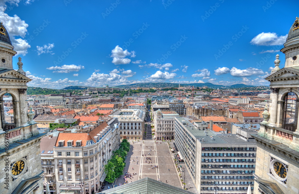 View from St. Stephan basilica, Budapest Hungary
