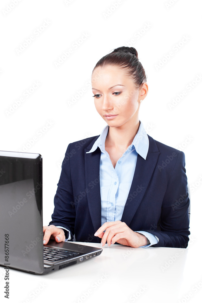 Business woman sitting with laptop Business woman sitting with laptop